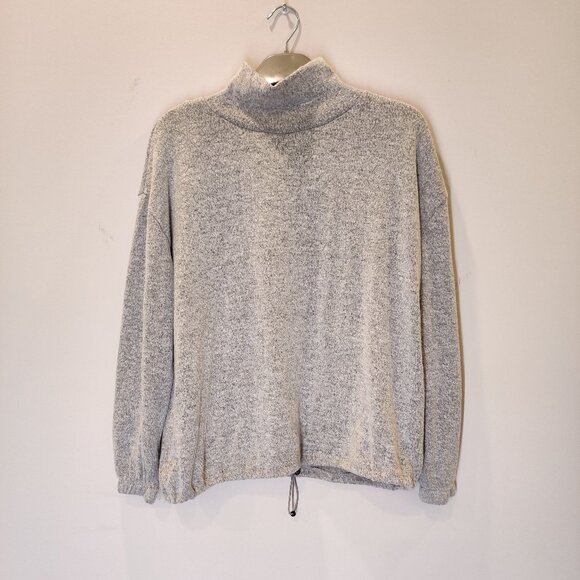 Another Story Mock Neck Soft Gray Sweater Adjustable Waist Drawstring | Small - Picture 1 of 6